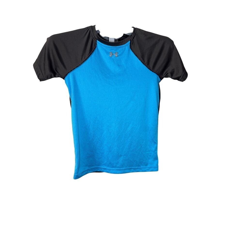 Under Armour Blue and Black Short Sleeve Tee Youth Small